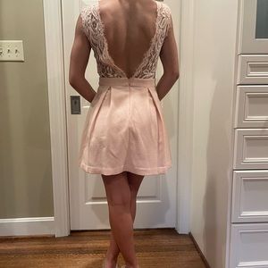 Vintage 2011 BCBGmaxazria pale pink, backless, plunging neckline, lace